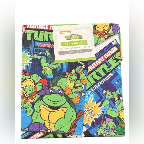 Teenage Mutant Ninja Turtle Comics Cotton Fabric 18x21 Fat Quarter Turtle Comics - Picture 1 of 5